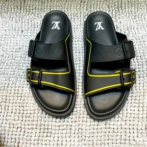 LV Black/Yellow Lvxnba Trainer Mules/Slides